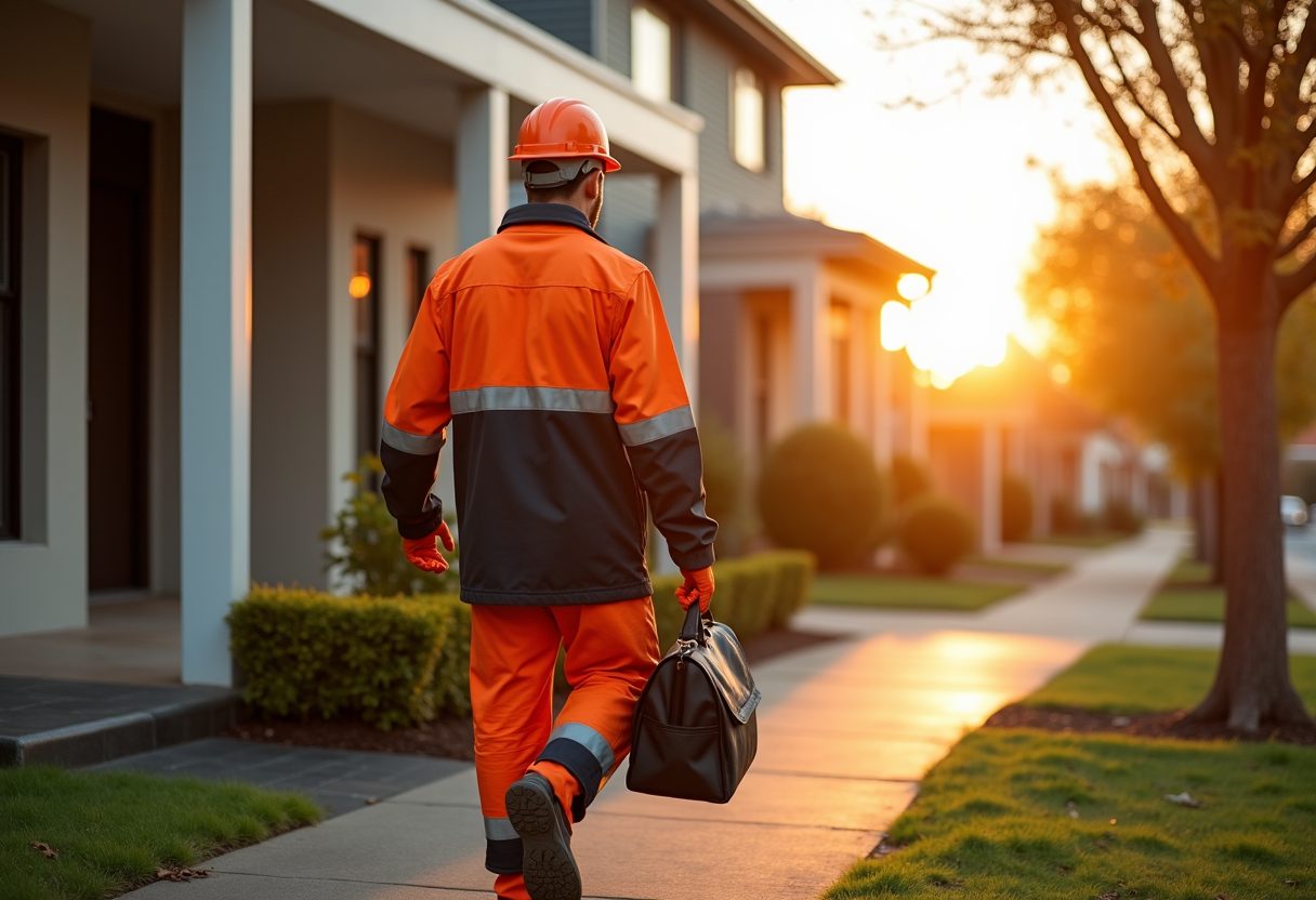 Locksmith arriving at a Sydney home at sunrise — Cherrybrook